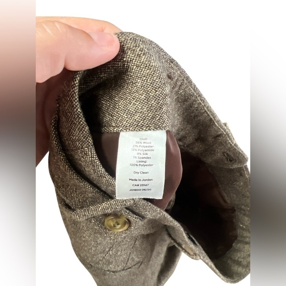 Talbots wool blend brown straight leg high rise trouser dress pants - Picture 5 of 5